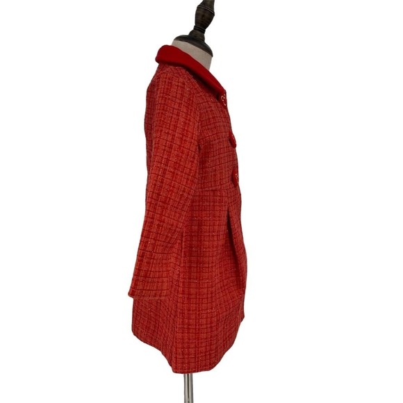 Disney Toddler Girls Red Tweed Dress Coat Minnie Mouse Buttons Size 3 - Picture 7 of 11